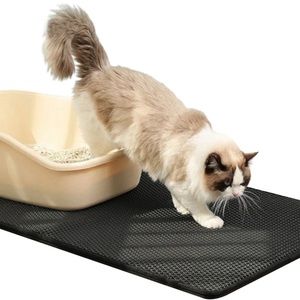Cat Litter Mat 55cm X 75cm, Honeycomb, Waterproof, Double Layer, Black Colour